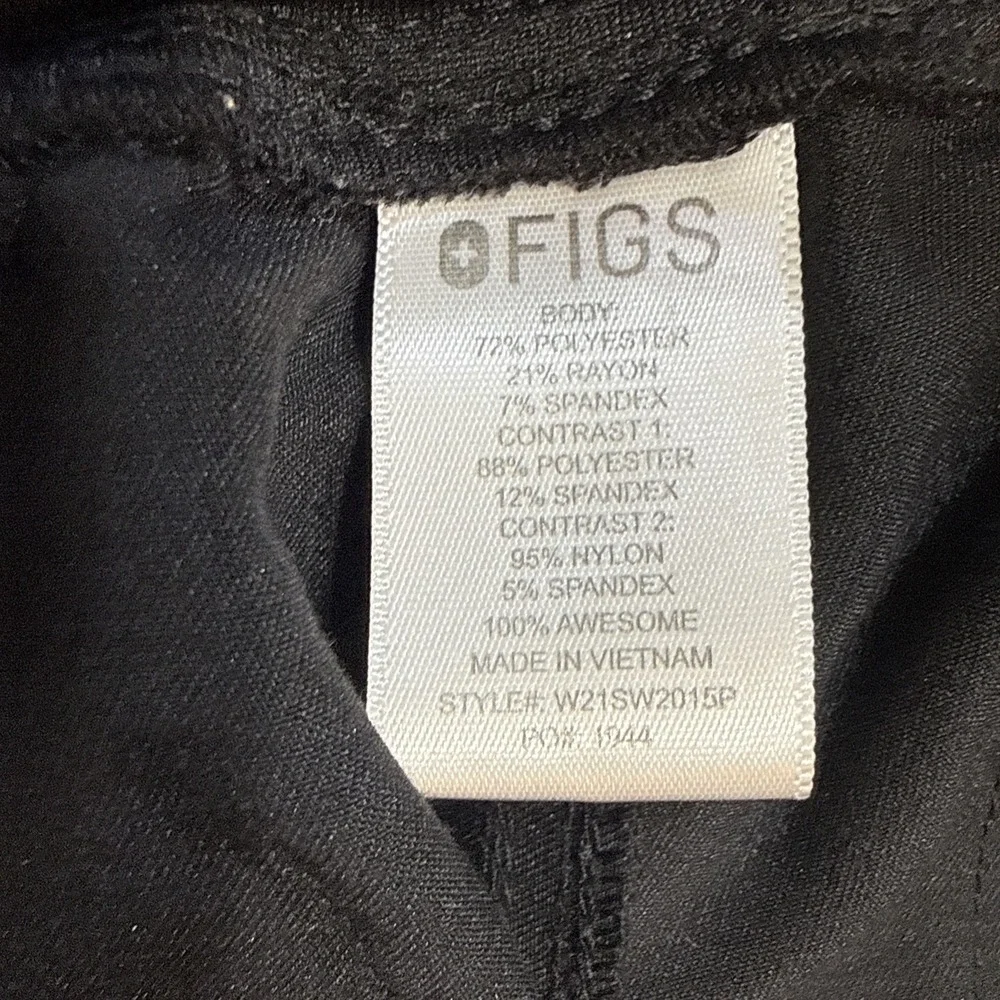 FIGS Black Blue Stripe Panel Cargo Knit Scrub Pants Medical Polyester Size P/S
